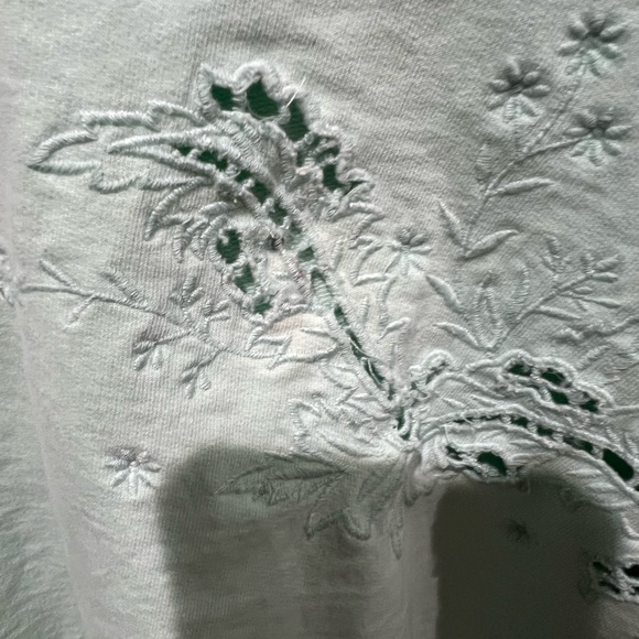 Anthropologie Mint Green Embroidered Sweatshirt Oversized Size M EUC Detailed - Picture 8 of 8